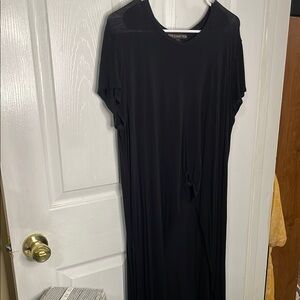 Black Casual Maxi Dress with Dolman Sleeves